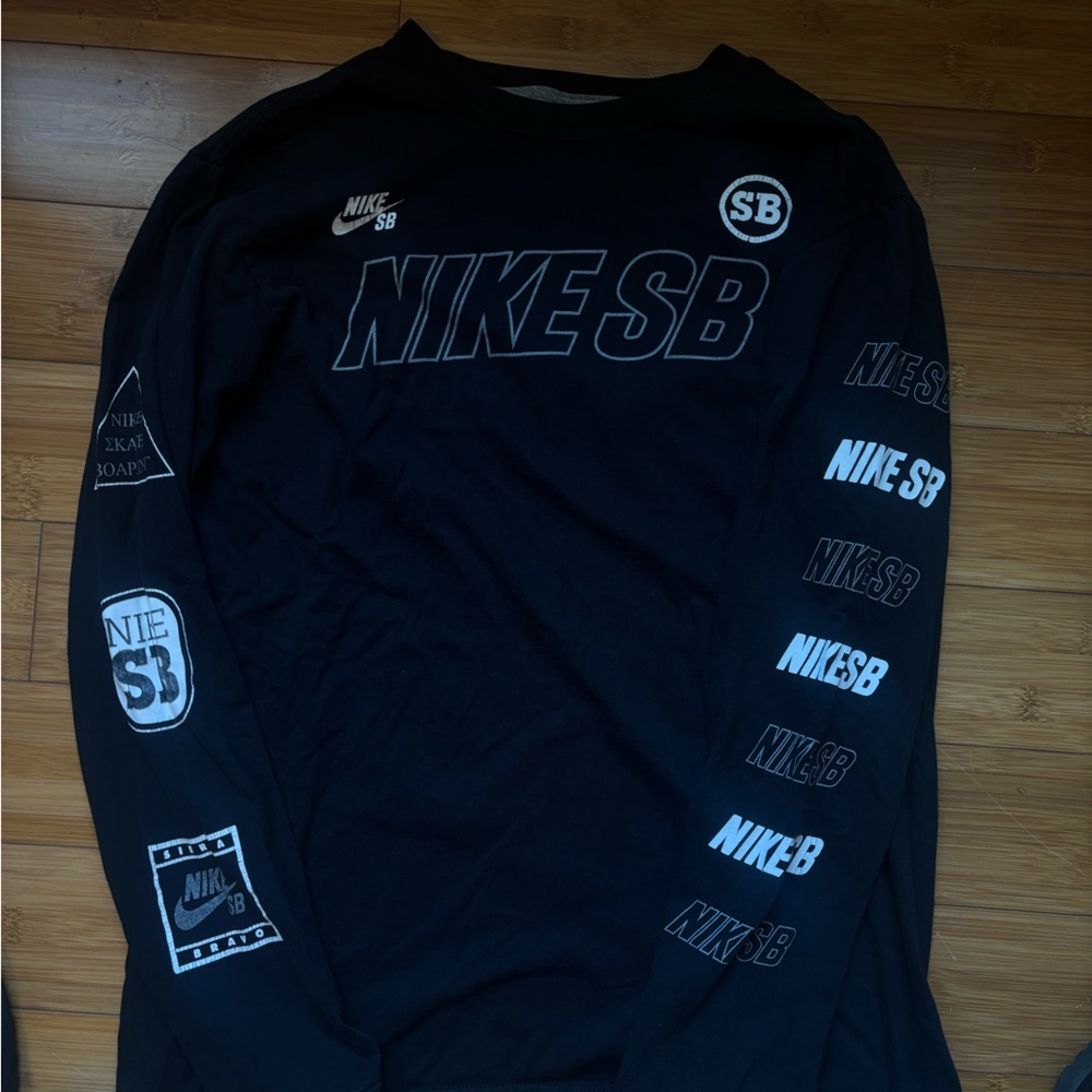 Nike SB Black Graphic Long Sleeve Shirt